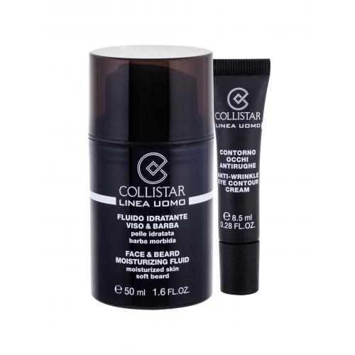 Collistar Linea Uomo Face & Beard set cadou Fluid hidratant 50 ml + Crema de ochi  Eye Contour Cream 8,5 ml pentru bărbați