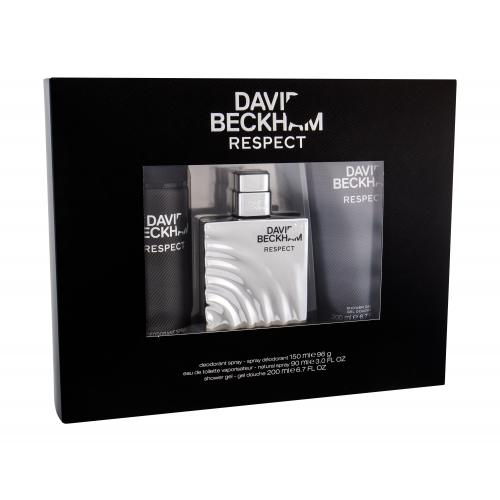 David Beckham Respect set cadou EDT 90 ml + Gel de dus 200 ml + Deodorant  150 ml pentru bărbați