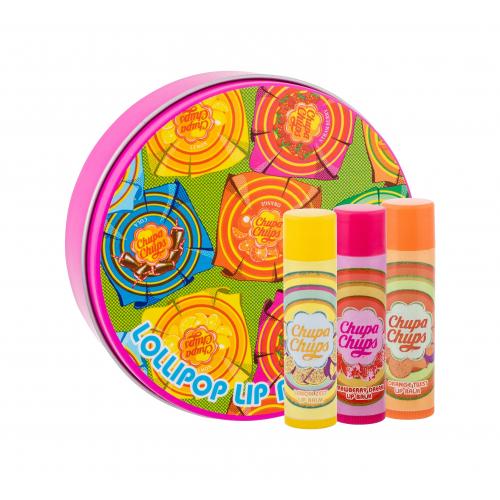Chupa Chups Lip Balm set cadou balsam de buze 3 x 4 g + cutie pentru copii