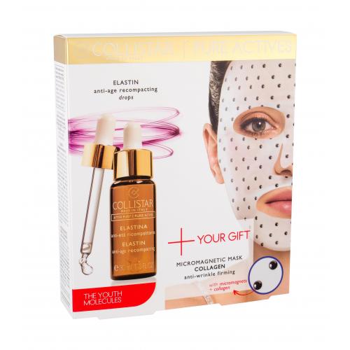 Collistar Pure Actives Elastin Serum + Collagen Mask set cadou Ser pentru ten 30 ml + Masca Micromagnetic Mask Collagen 1 buc pentru femei