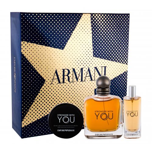 Giorgio Armani Emporio Armani Stronger With You set cadou Apa de toaleta 100 ml + soin cheveux 50 ml + Apa de toaleta 15 ml pentru bărbați