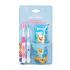 Pinkfong Baby Shark Set Set cadou periuta de dinti 2 buc + pasta de dinti 75 ml + suport pentru periuta de dinti