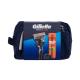 Gillette ProGlide Set cadou  Aparat de ras ProGlide 1 buc + gel de ras Fusion Shave Gel Sensitive 200 ml + suport pentru aparat de ras + geantă pentru cosmetice