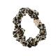 By Eloise London Silk Scrunchie Gold Heart Leopard Elastice de păr pentru femei 1 buc