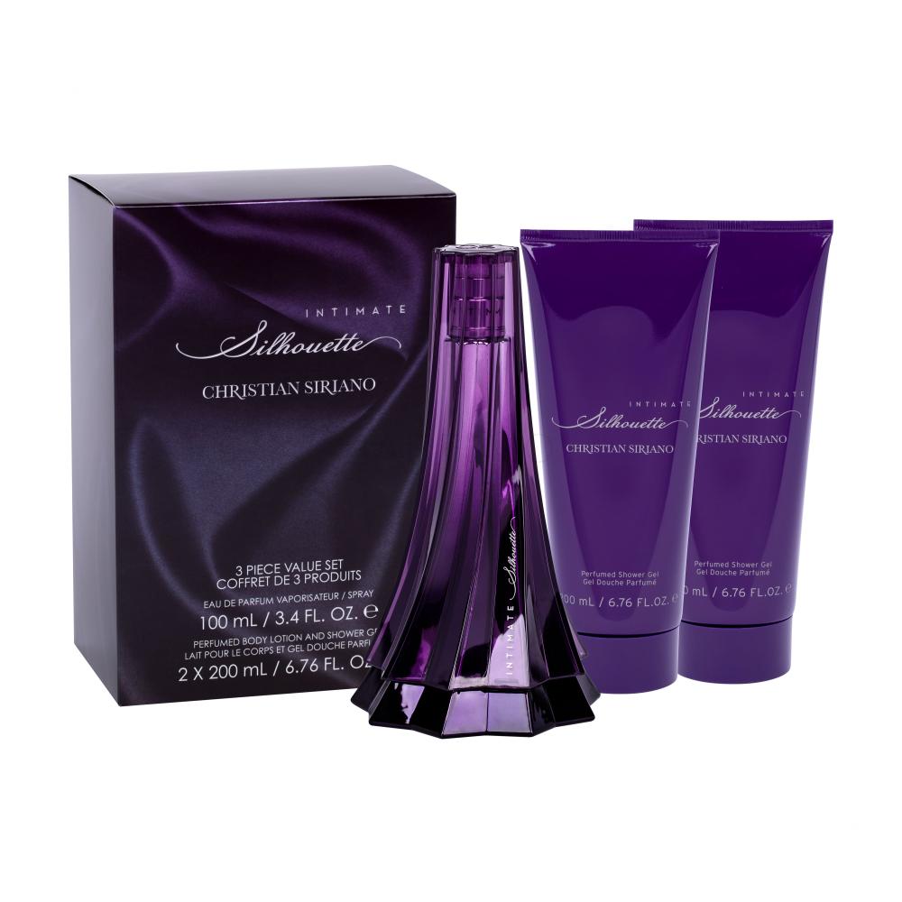 Christian Siriano Intimate Silhouette Set cadou edp 100 ml + lapte de corp 200 ml + gel de dus 200 ml Cutie cu defect