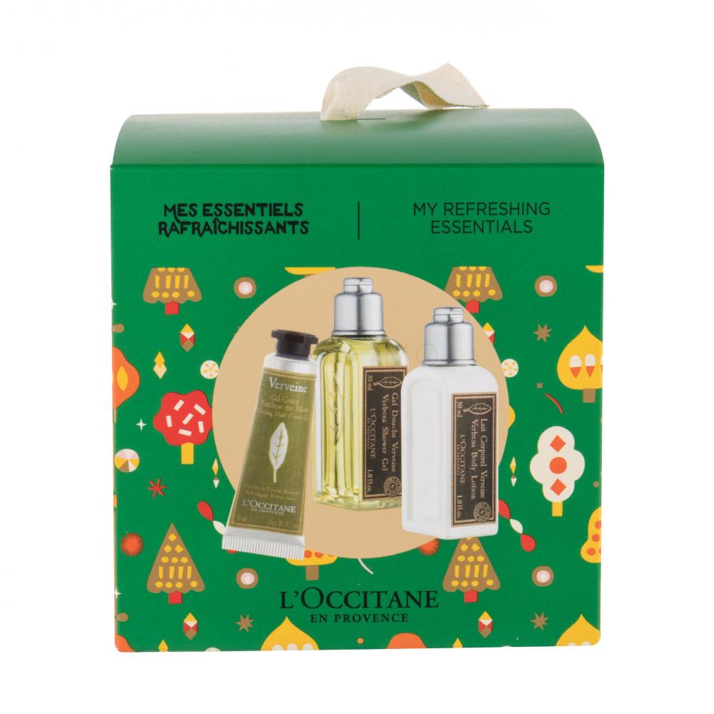 L'Occitane Verveine (Verbena) Set cadou gel de duș 30 ml + loțiune corporală 30 ml + cremă de mâini 10 ml