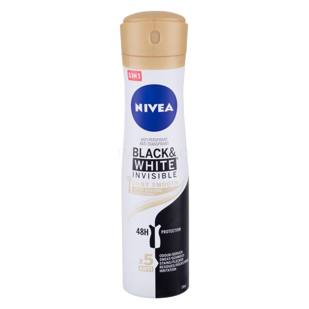 Nivea Black & White Invisible Silky Smooth 48h Antiperspirant pentru femei 150 ml