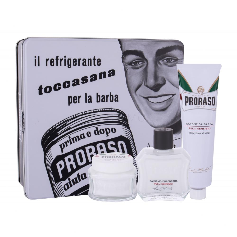 PRORASO White After Shave Balm Kit Set cadou balsam după ras 100 ml + săpun de ras 150 ml