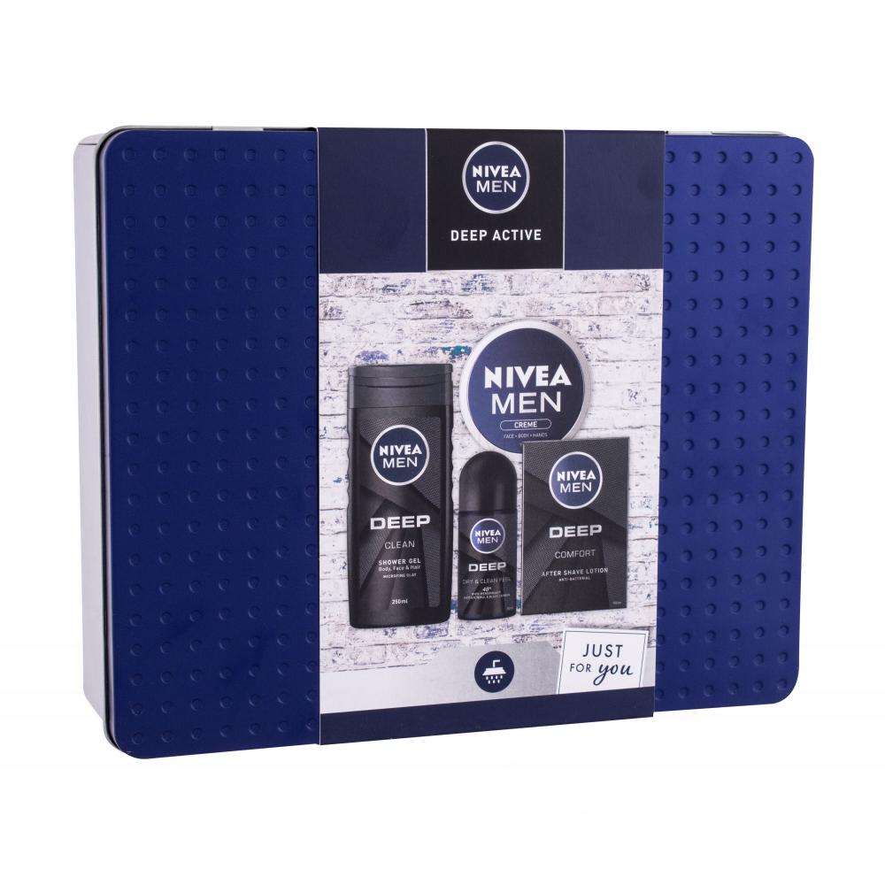 Nivea Men Deep Active Set cadou Men Deep Comfort After Shave 100 ml + Men Deep 250 ml gel de duș
