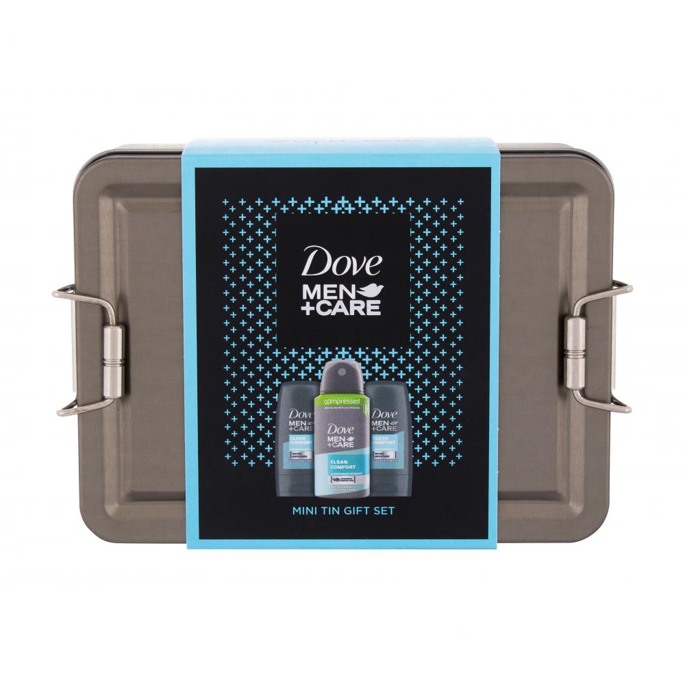 Dove Men + Care Clean Comfort Set cadou gel de duș Men + Care Clean Comfort 2 x 55 ml + antiperspirant Men + Care Clean Comfort 75 ml + cutie de carton