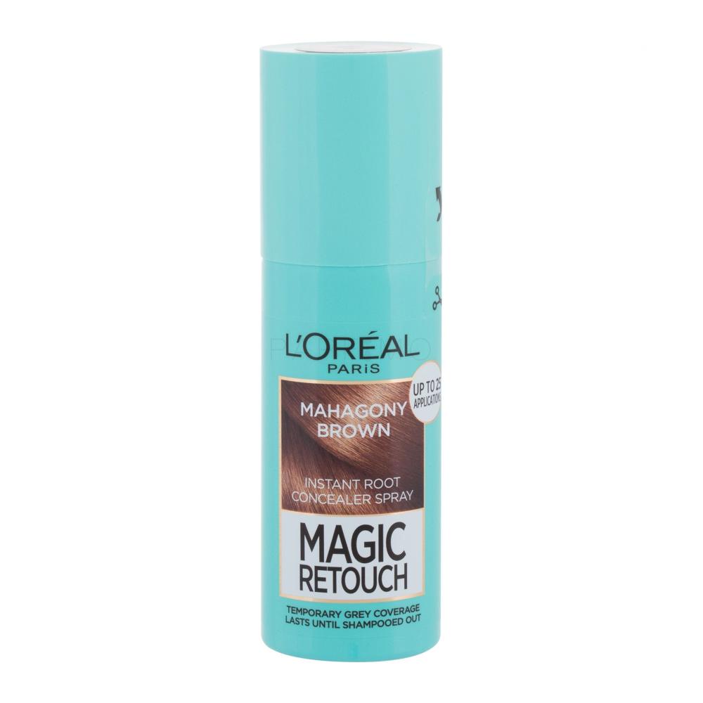 L'Oréal Paris Magic Retouch Instant Root Concealer Spray Vopsea de păr pentru femei 75 ml Nuanţă Mahagony Brown