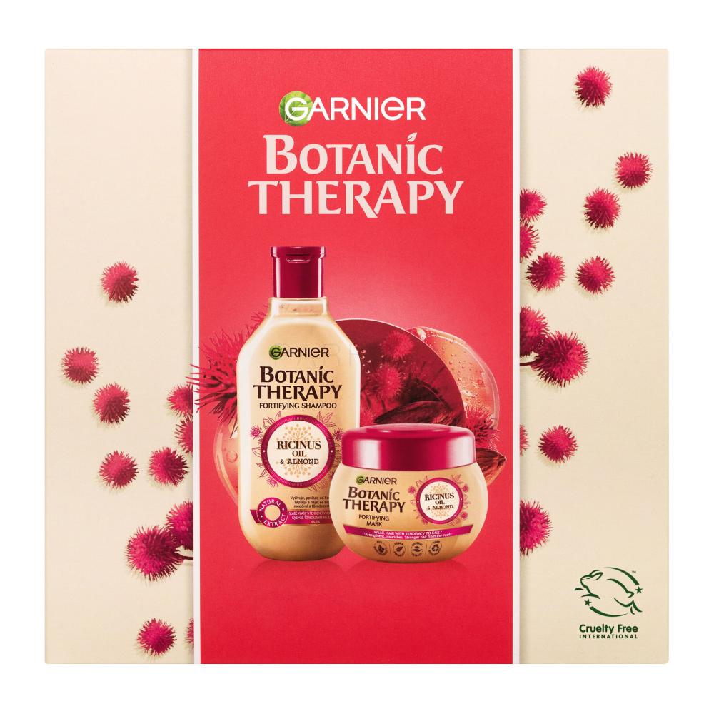 Dear Vegetables Install Garnier Botanic Therapy Ricinus Oil & Almond Set cadou pentru femei Șampon  fortifiant pentru terapie botanică 250 ml + mască de păr fortifiantă pentru  terapie botanică 300 ml | Parfimo.ro