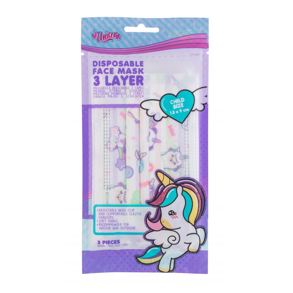 Eau My Unicorn Eau My Unicorn Măști faciale și respiratoare pentru copii 3 buc
