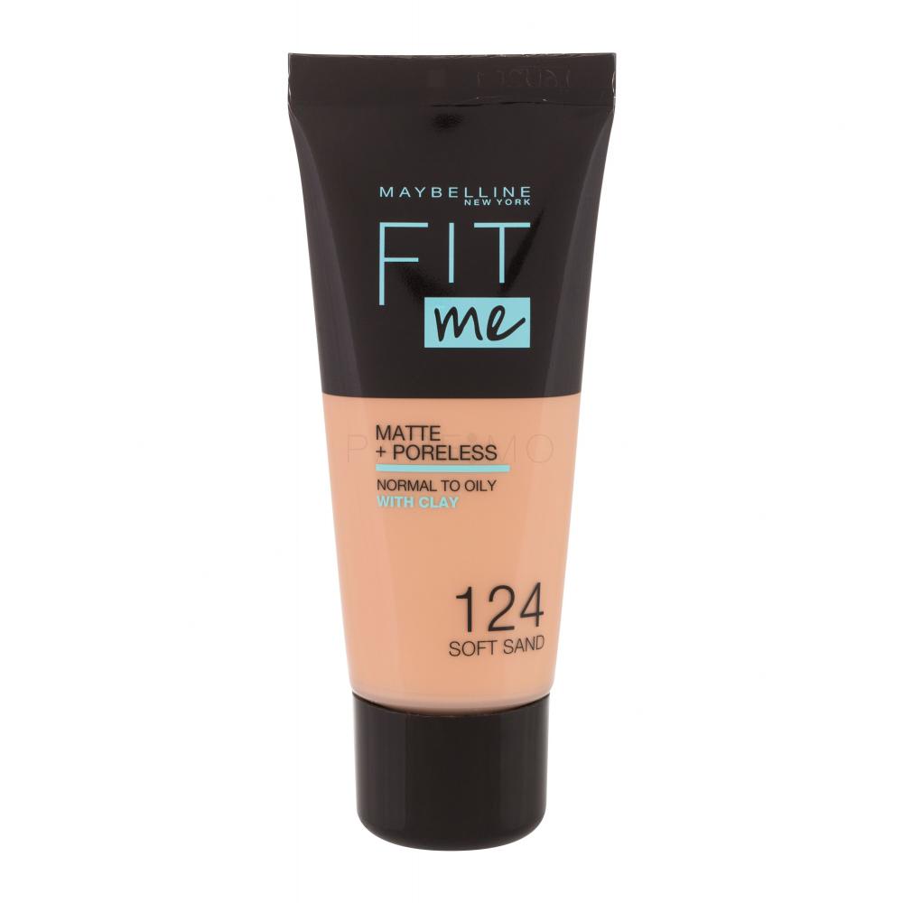 Maybelline Fit Me! Matte + Poreless Fond de ten pentru femei 30 ml Nuanţă 124 Soft Sand
