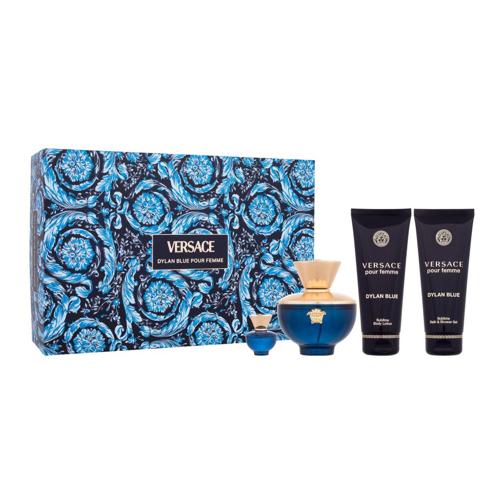 Versace Pour Femme Dylan Blue Set cadou edp 100 ml + edp 5 ml + lapte de corp 100 ml + gel de dus 100 ml
