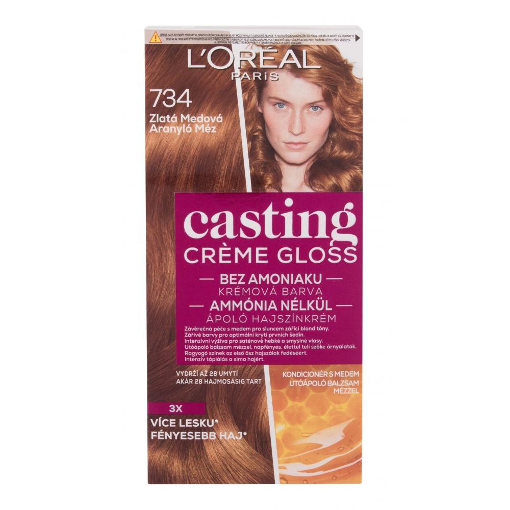 L'Oréal Paris Casting Creme Gloss Vopsea de păr pentru femei 48 ml Nuanţă 734 Golden Honey