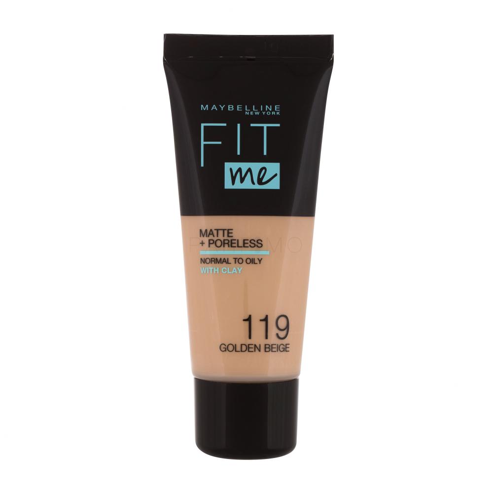 Maybelline Fit Me! Matte + Poreless Fond de ten pentru femei 30 ml Nuanţă 119 Golden Beige