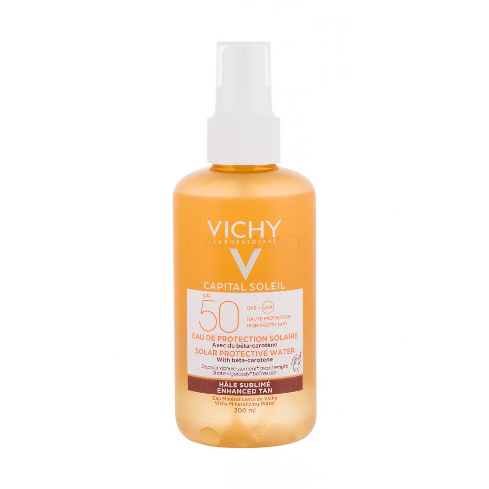 Vichy Capital Soleil Solar Protective Water Enhanced Tan SPF50 Pentru corp pentru femei 200 ml