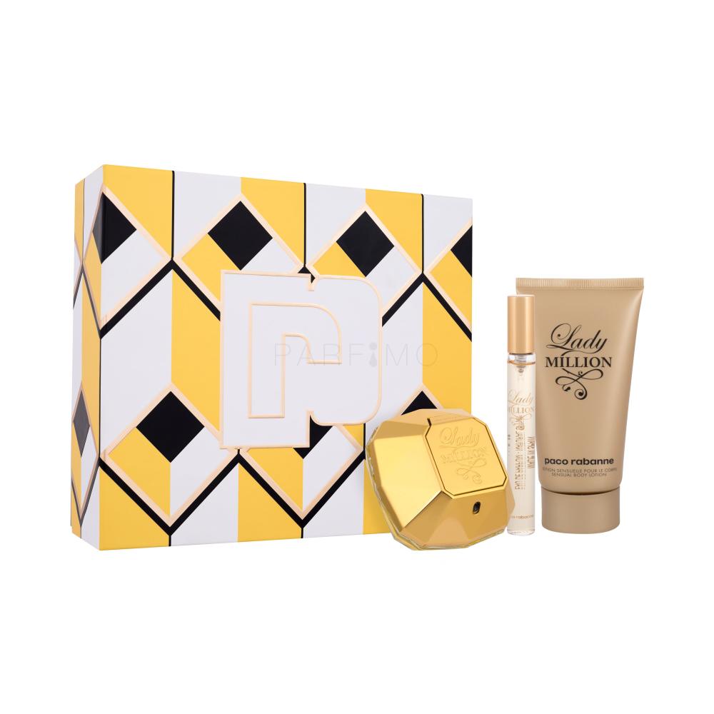 Paco Rabanne Lady Million Set cadou apă de parfum 50 ml +  apă de parfum 10 ml +  lapte de corp 75 ml