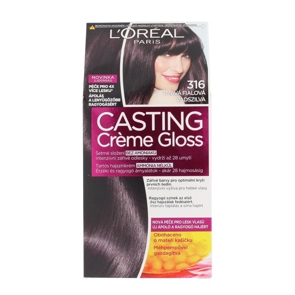 L'Oréal Paris Casting Creme Gloss Vopsea de păr pentru femei 48 ml Nuanţă 316 Plum Cutie cu defect