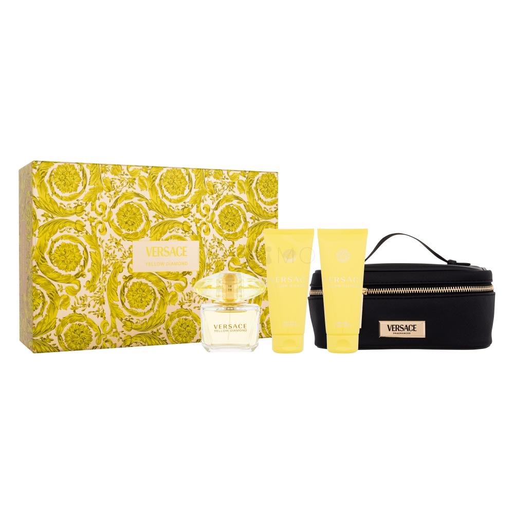 Versace Yellow Diamond Set cadou Apă de toaletă 90 ml + loțiune de corp 100 ml + gel de duș 100 ml + geantă cosmetică