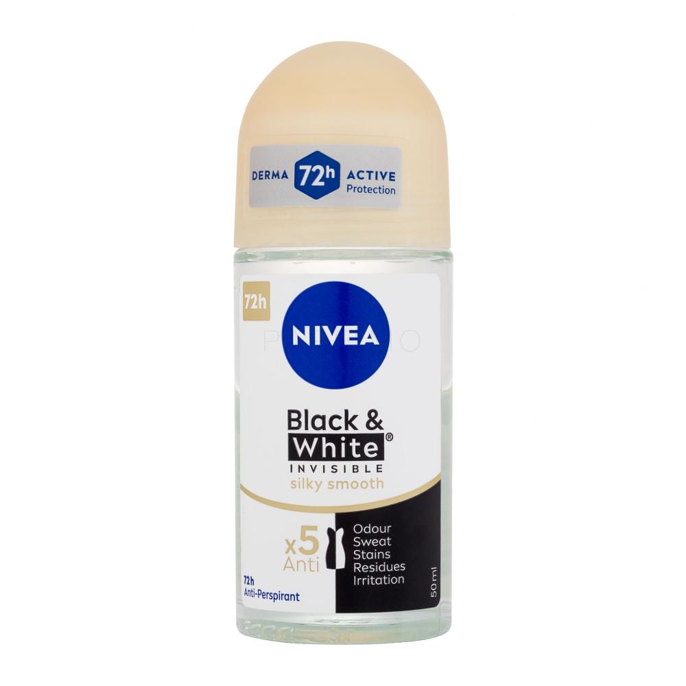 Nivea Black & White Invisible Silky Smooth 48h Antiperspirant pentru femei 50 ml