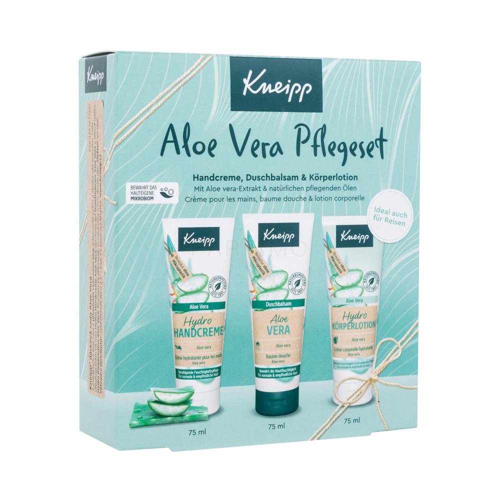 Kneipp Aloe Vera Set cadou Gel de duș Aloe Vera 75 ml + cremă de mâini Aloe Vera 75 ml + loțiune de corp Aloe Vera 75 ml
