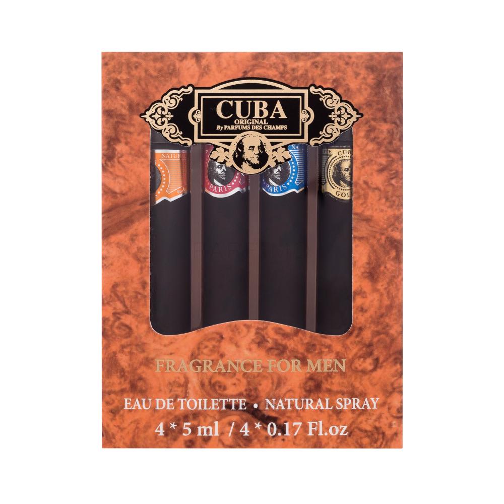Cuba Set Miniatures Set cadou Apă de toaletă Gold 5 ml + apă de toaletă Blue 5 ml + apă de toaletă Orange 5 ml + apă de toaletă Red 5 ml