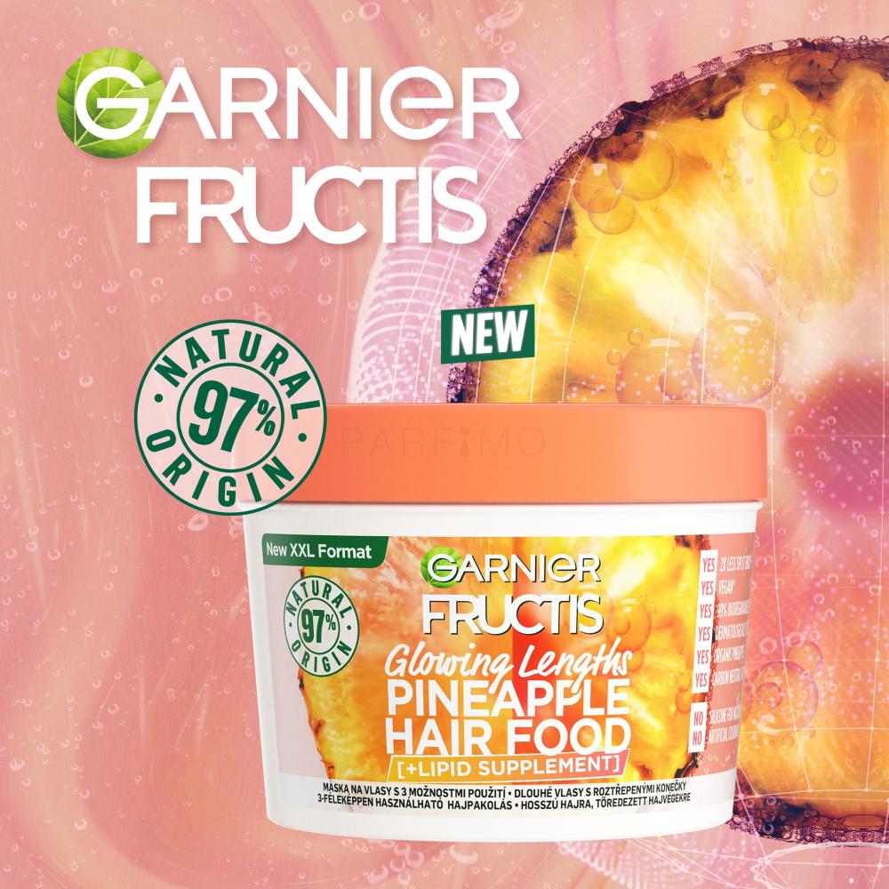 Garnier Fructis Hair Food Pineapple Glowing Lengths Mask Mască de păr pentru femei Parfimo.ro