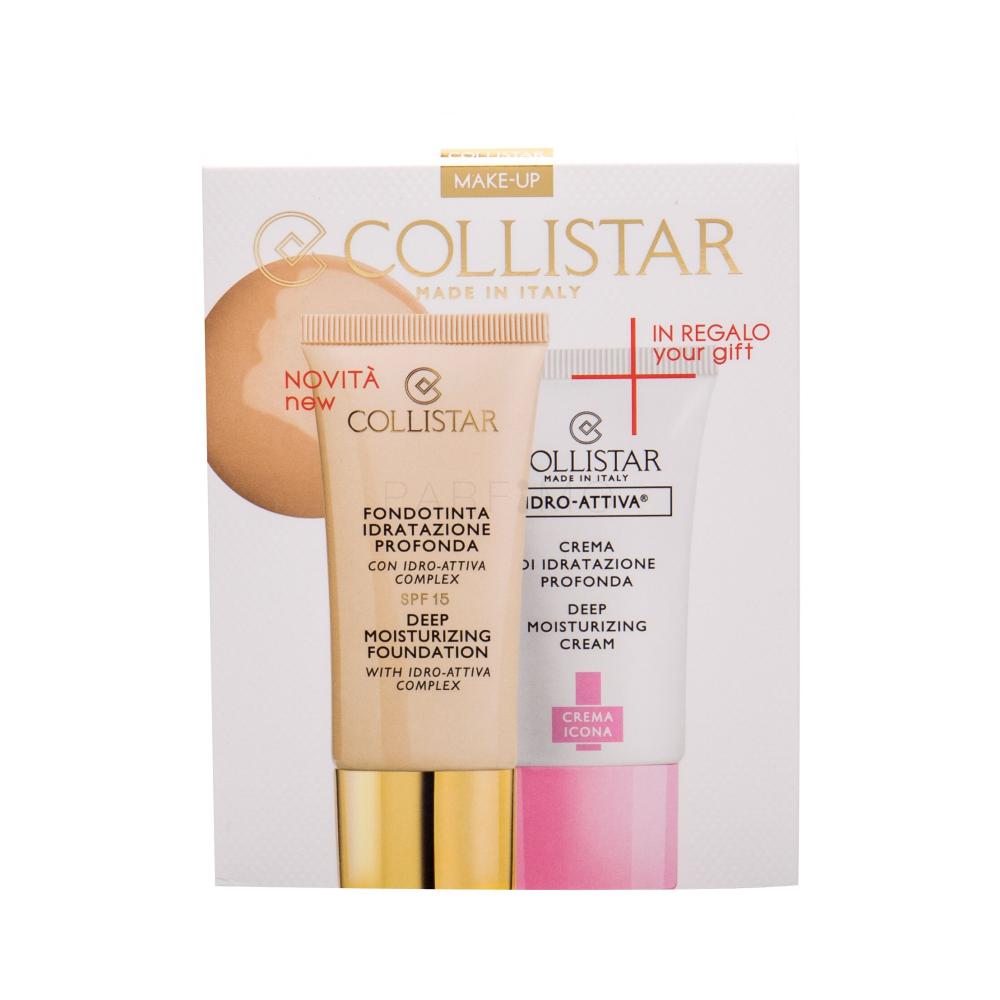 Collistar Deep Moisturizing Foundation SPF15 Set cadou Fond de ten 30 ml + cremă de față Idro-Attiva 25 ml Cutie cu defect