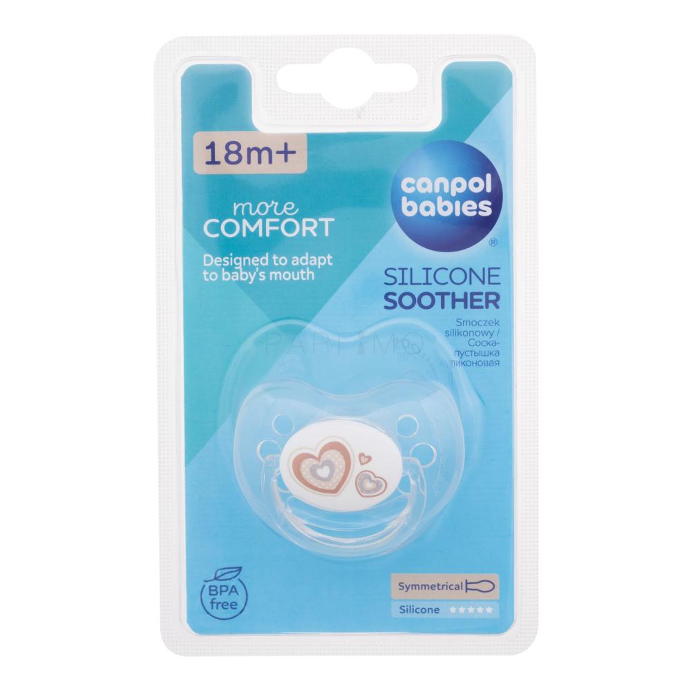 Canpol babies Newborn Baby More Comfort Silicone Soother Hearts 18m+ Suzete pentru copii 1 buc