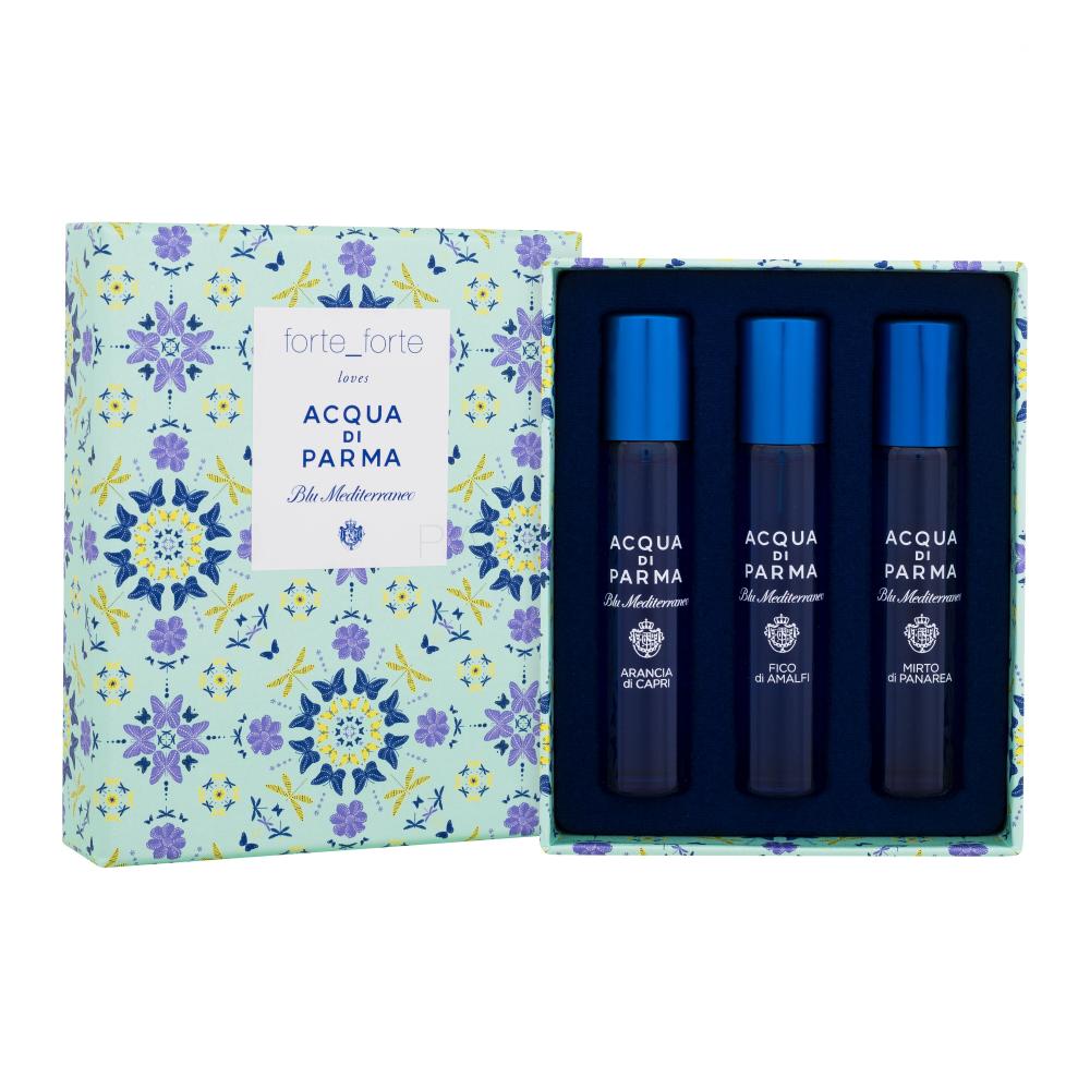 Acqua di Parma Blu Mediterraneo forte_forte Limited Edition Set cadou Apă de toaletă Mirto di Panarea 12 ml + apă de toaletă Arancia di Capri 12 ml + apă de toaletă Fico di Amalfi 12 ml