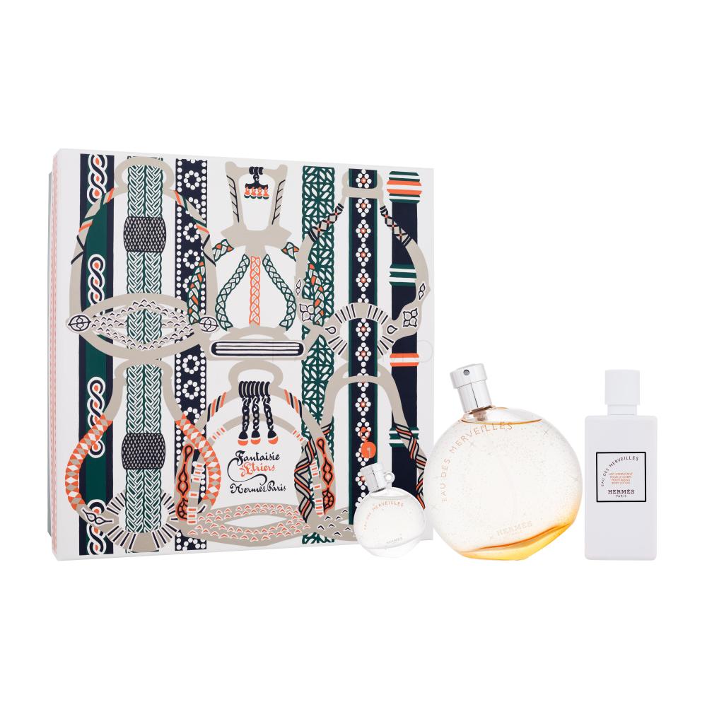 Hermes Eau Des Merveilles Set cadou Apă de toaletă 100 ml + loțiune de corp 80 ml + apă de toaletă 7,5 ml