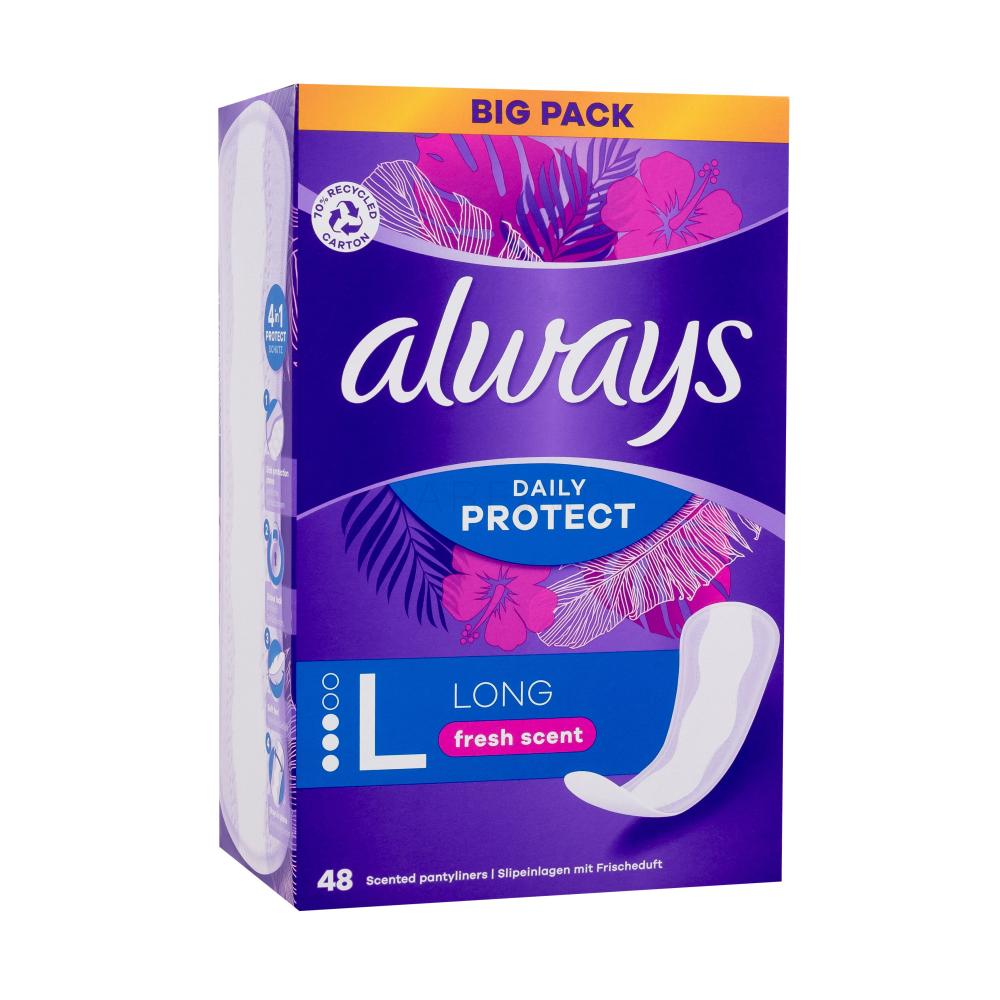 Always Daily Protect Long Fresh Scent Absorbant slip pentru femei Set Cutie cu defect