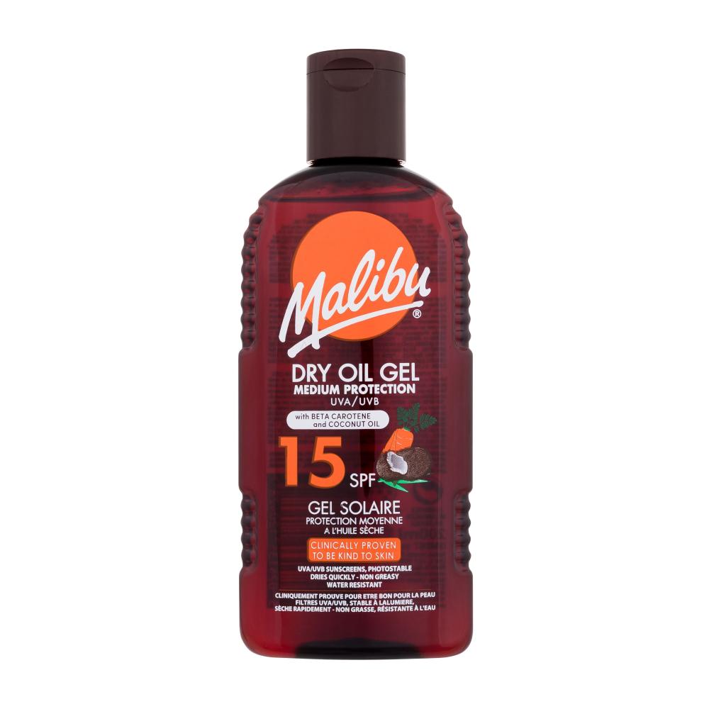 Malibu Dry Oil Gel With Beta Carotene and Coconut Oil SPF15 Pentru corp 200 ml