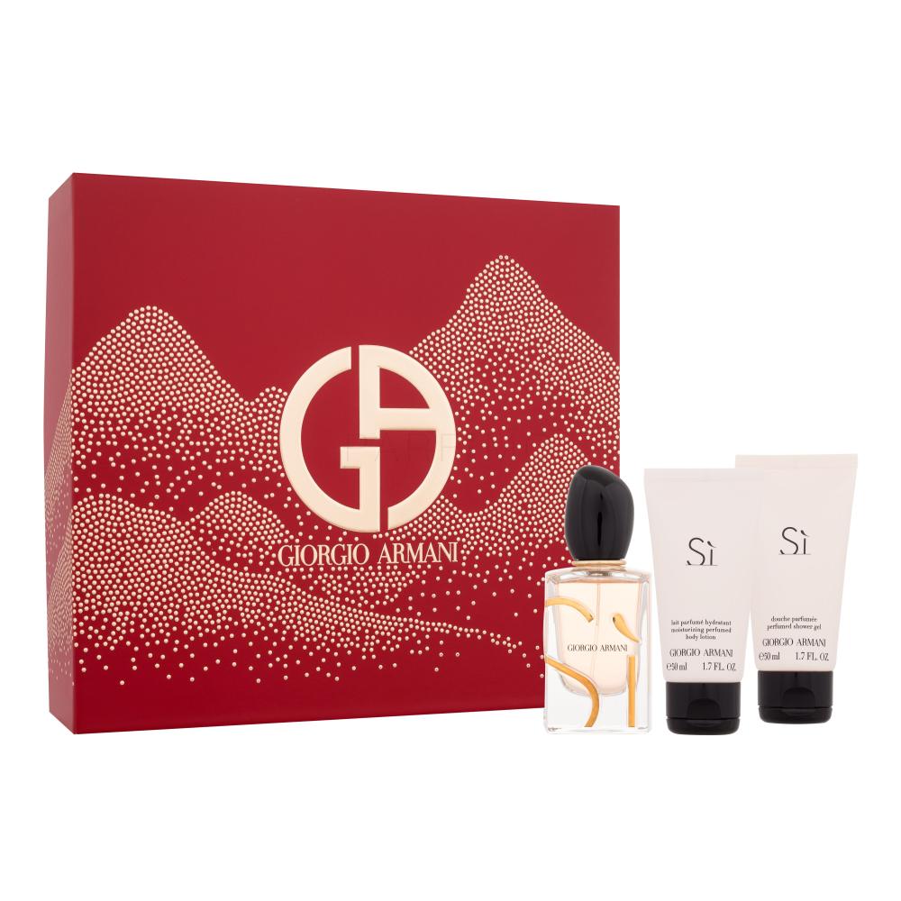 Giorgio Armani Sì Set cadou Apă de parfum 50 ml + loțiune de corp 50 ml + gel de duș 50 ml