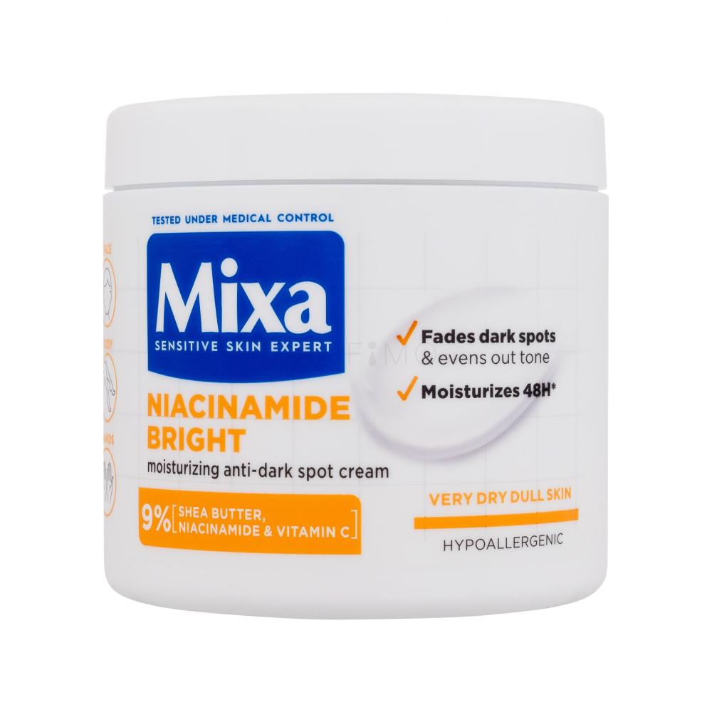 Mixa Niacinamide Bright Moisturizing Anti-Dark Spot Cream Cremă de corp pentru femei 400 ml