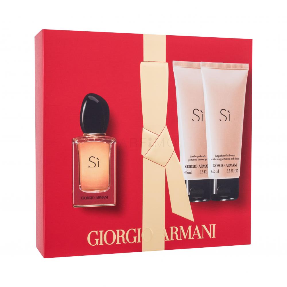 Giorgio Armani Sì Set cadou apa de parfum 50 ml + lotiune de corp 75 ml + gel de dus 75 ml