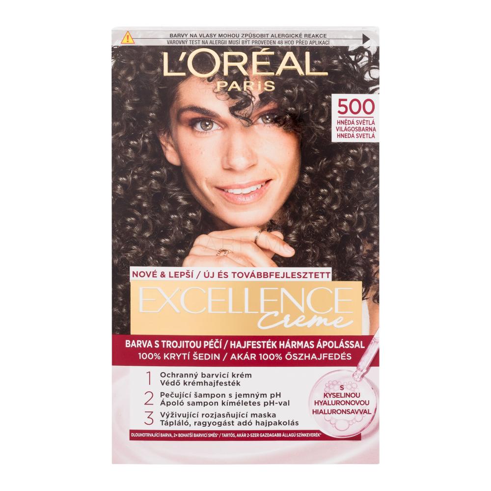 L'Oréal Paris Excellence Creme Triple Protection Vopsea de păr pentru femei 48 ml Nuanţă 500 Natural Brown