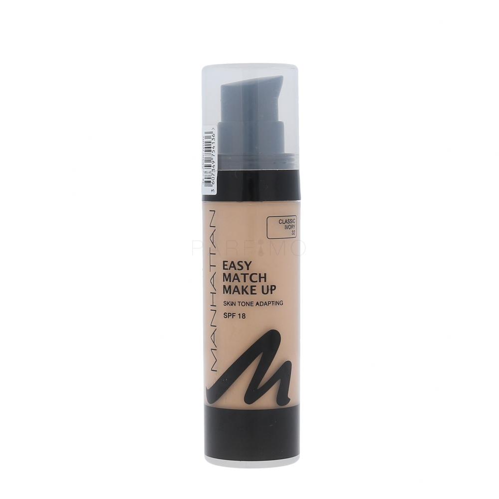 Manhattan Easy Match SPF18 Fond de ten pentru femei 27,3 ml Nuanţă 32 Classic Ivory