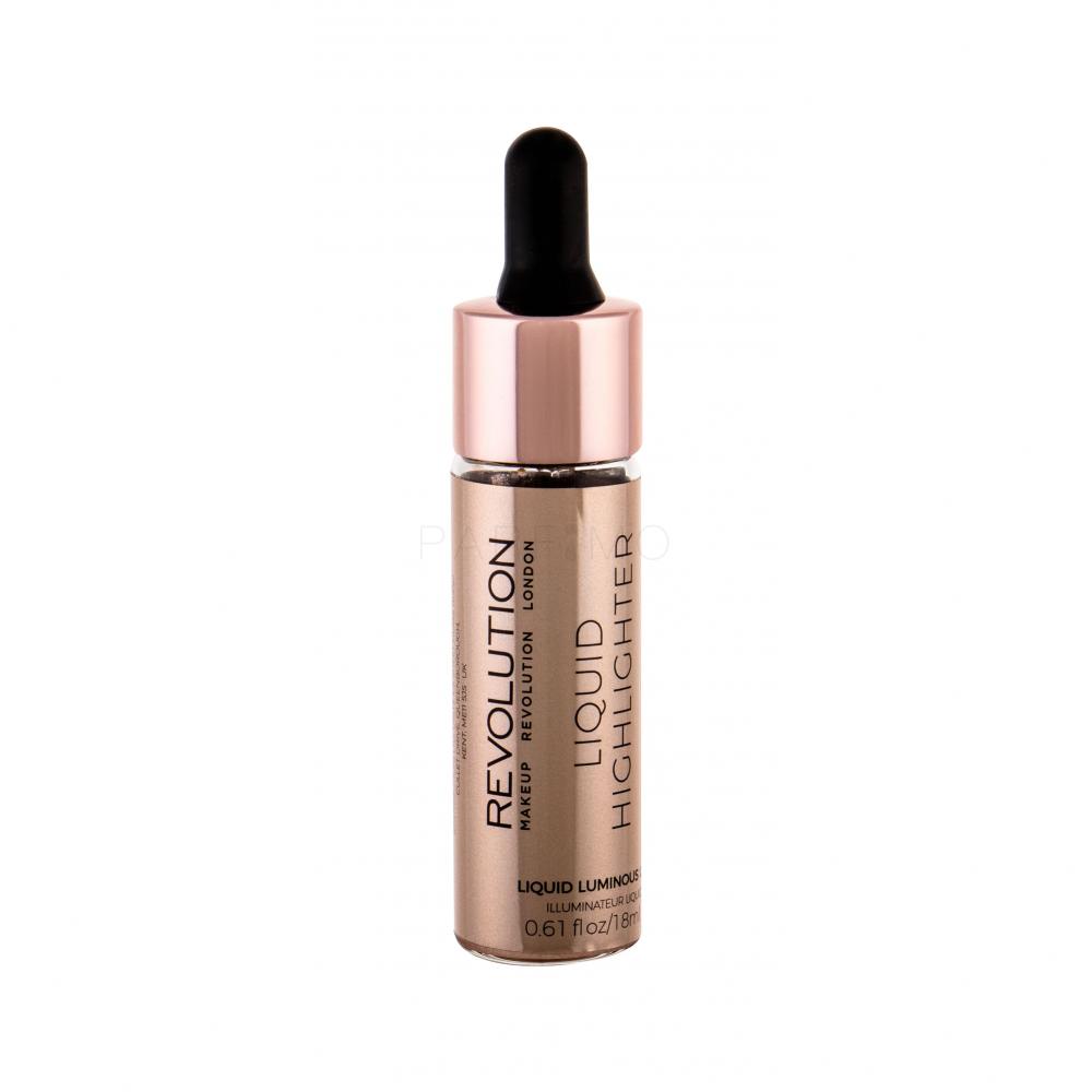Makeup Revolution London Liquid Highlighter Iluminator pentru femei 18 ml Nuanţă Luminous Gold