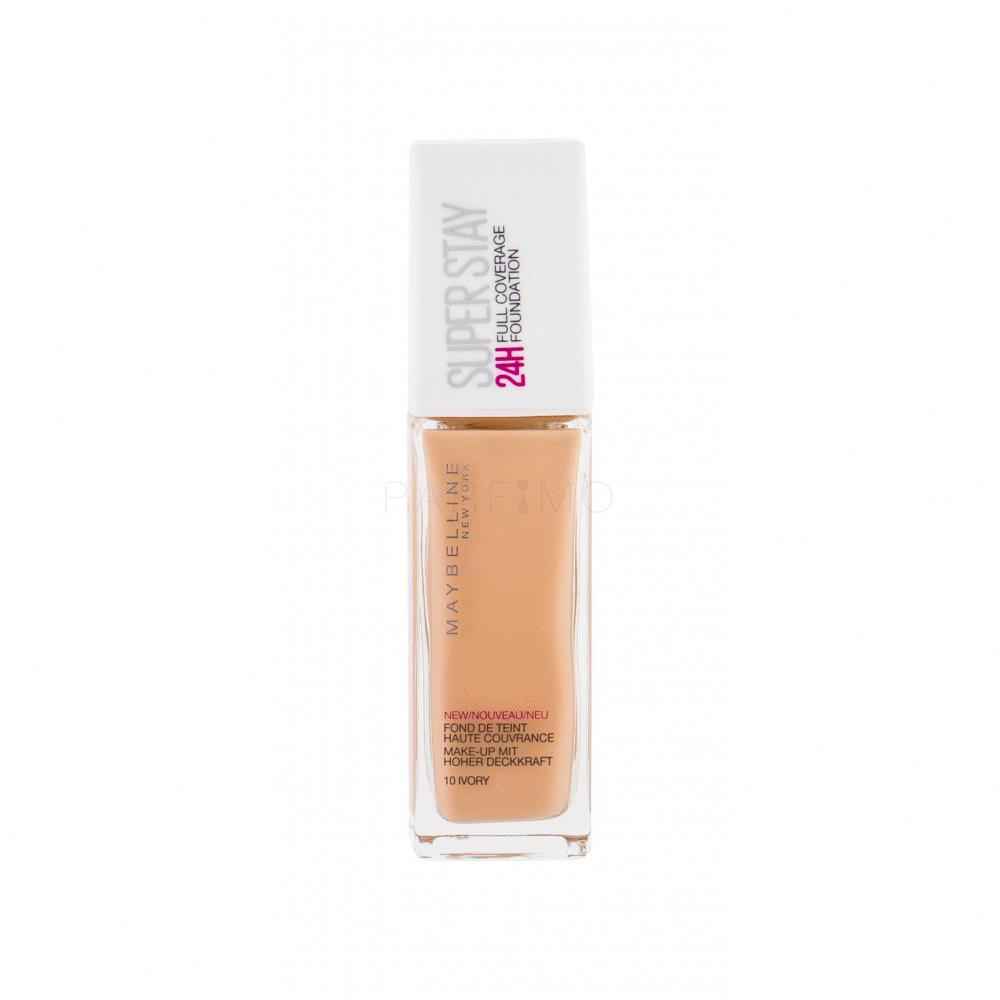Maybelline Super Stay 24h Full Coverage Fond de ten pentru femei 30 ml Nuanţă 10 Ivory