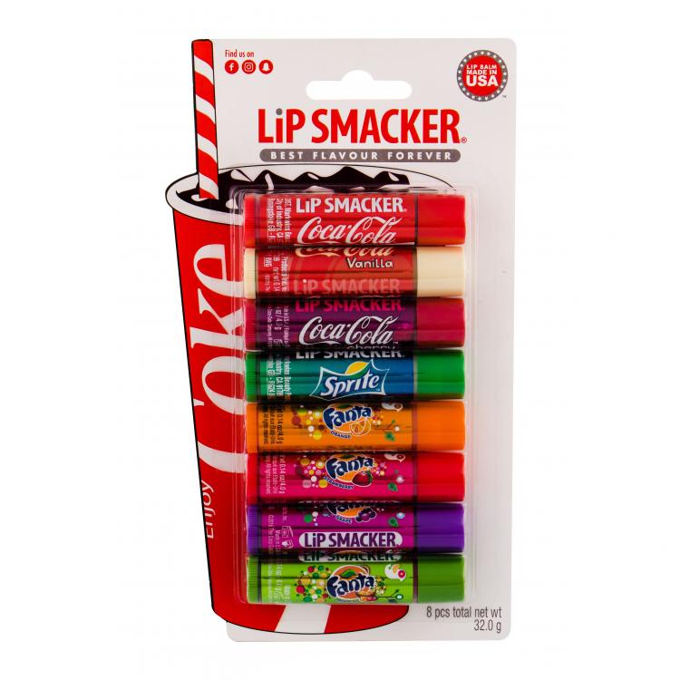 Lip Smacker Coca-Cola Party Mix Lip Balm Kit Set cadou Balsam de buze 8 x 4 g