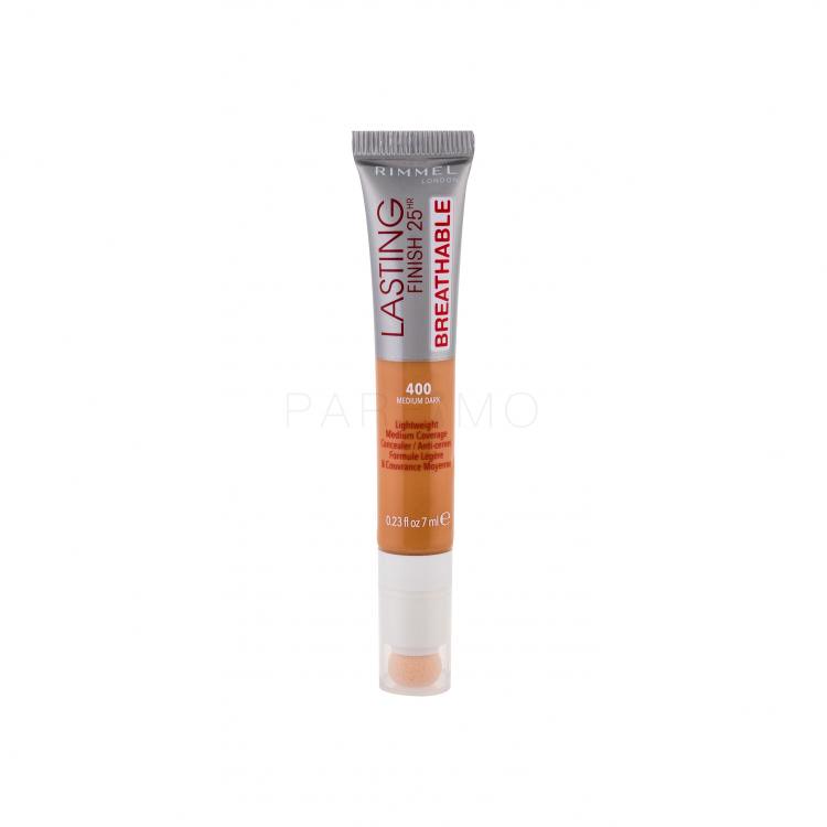 Rimmel London Lasting Finish Breathable 25HR Anticearcăn pentru femei 7 ml Nuanţă 400 Medium Dark