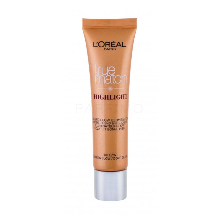 L&#039;Oréal Paris True Match Highlight Liquid Glow Iluminator pentru femei 30 ml Nuanţă 101.D/W Golden Glow