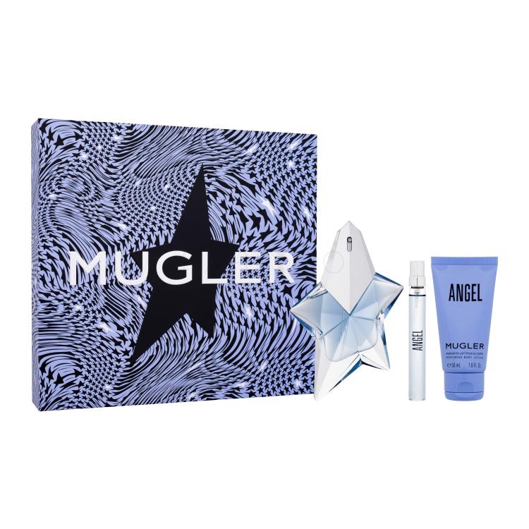 Thierry Mugler Angel Set cadou apă de parfum 50 ml + apă de parfum 10 ml + loțiune de corp 50 ml Reincarcabil