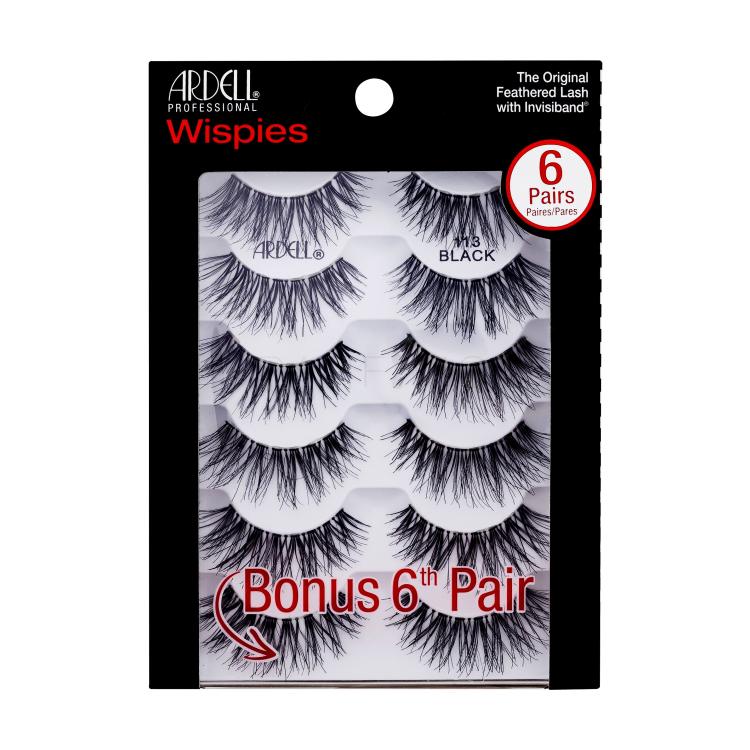 Ardell Wispies 113 Gene false pentru femei 6 buc Nuanţă Black
