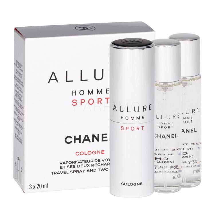 Chanel Allure Homme Sport Cologne Apă de colonie pentru bărbați Rasucire flacon 3x20 ml