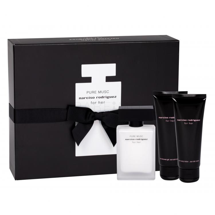 Narciso Rodriguez For Her Pure Musc Set cadou apa de parfum 50 ml + gel de dus 75 ml + lotiune de corp 75 ml