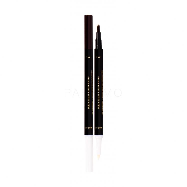 Makeup Revolution London Revolution PRO Day &amp; Night Brow Pen Creion pentru femei 1,6 ml Nuanţă Dark Brown